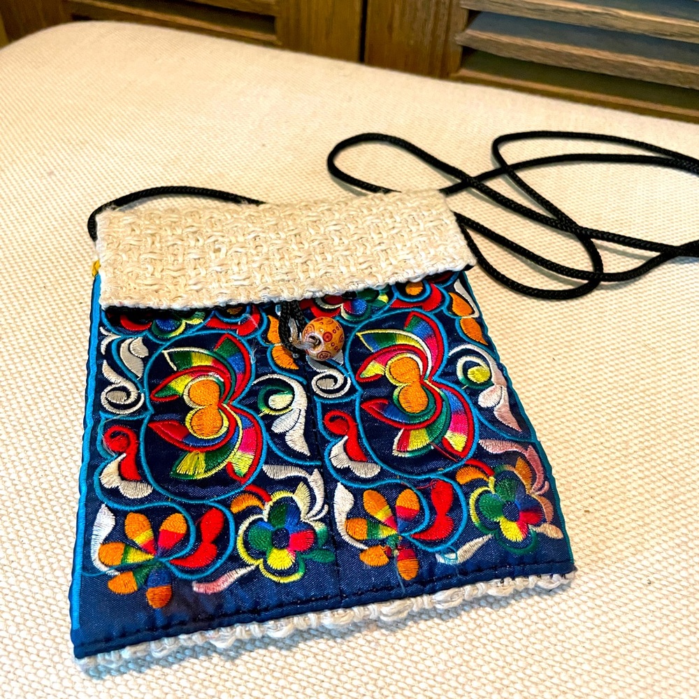 Hand embroidered ethnic crossbody bag